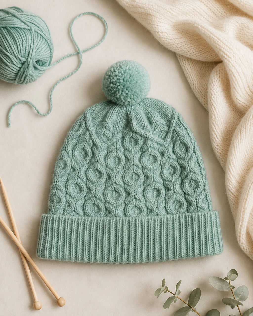 Cable Knit Beanie Pattern