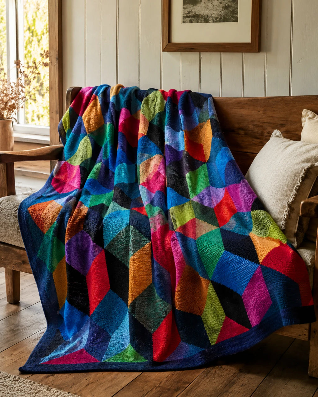 Modern Color Block Throw Pattern