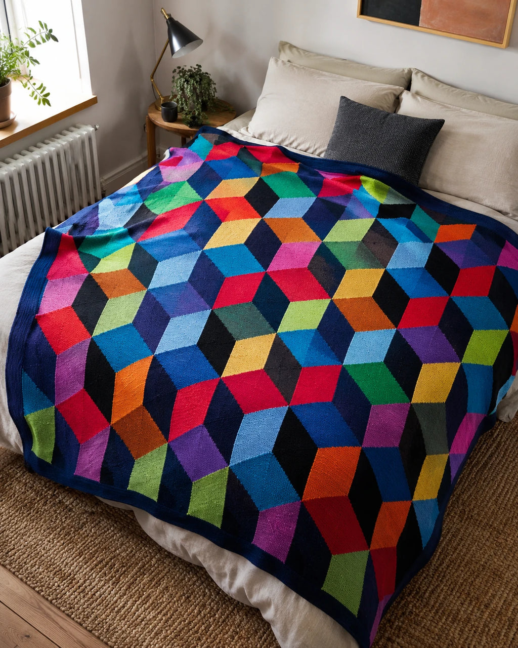 Modern Color Block Throw Pattern