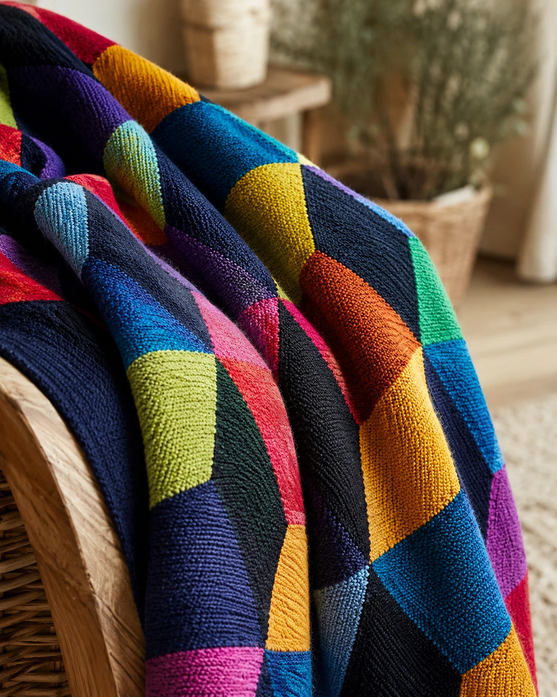 Modern Color Block Throw Pattern