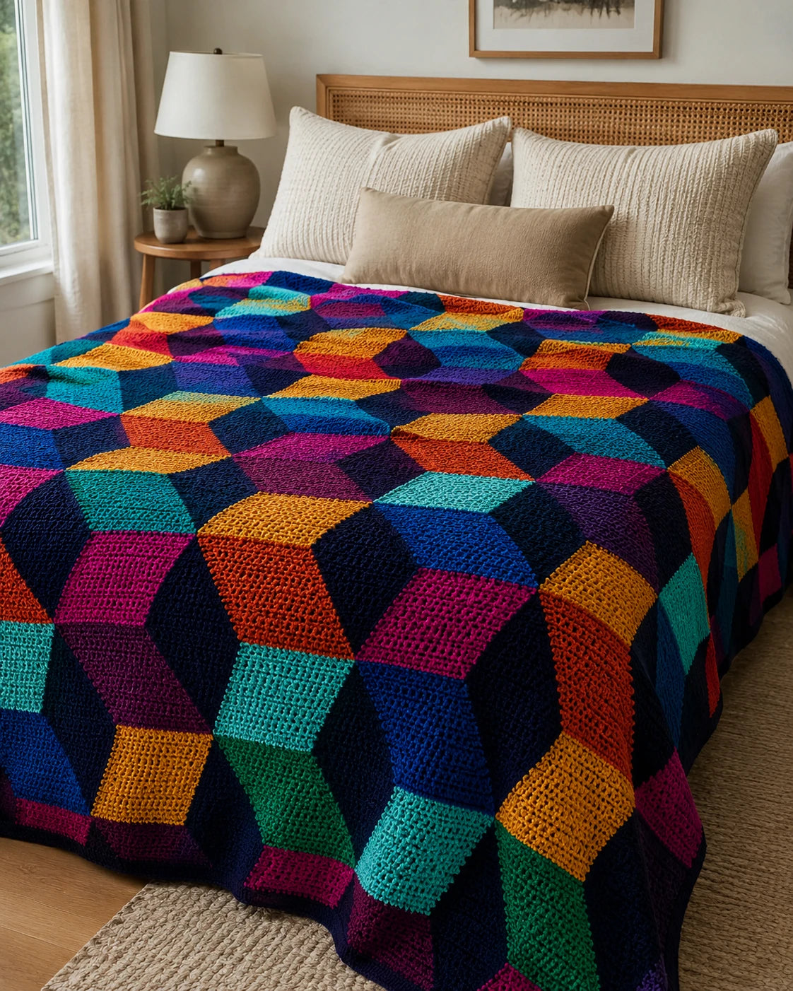 Modern Color Block Throw Pattern