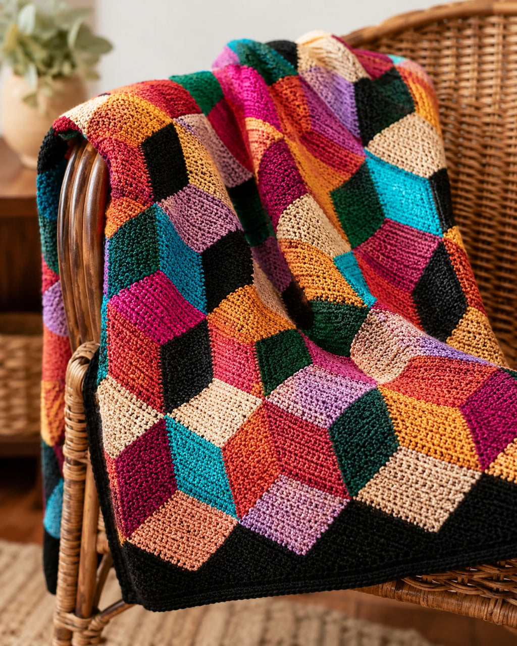 Modern Prism Blanket Knitting Pattern