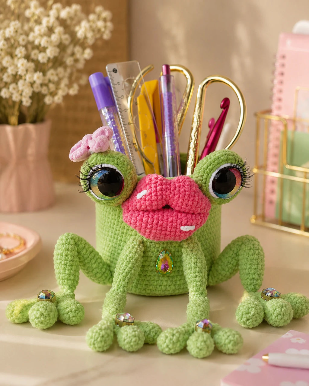 Frog Desk Buddy Crochet Pattern