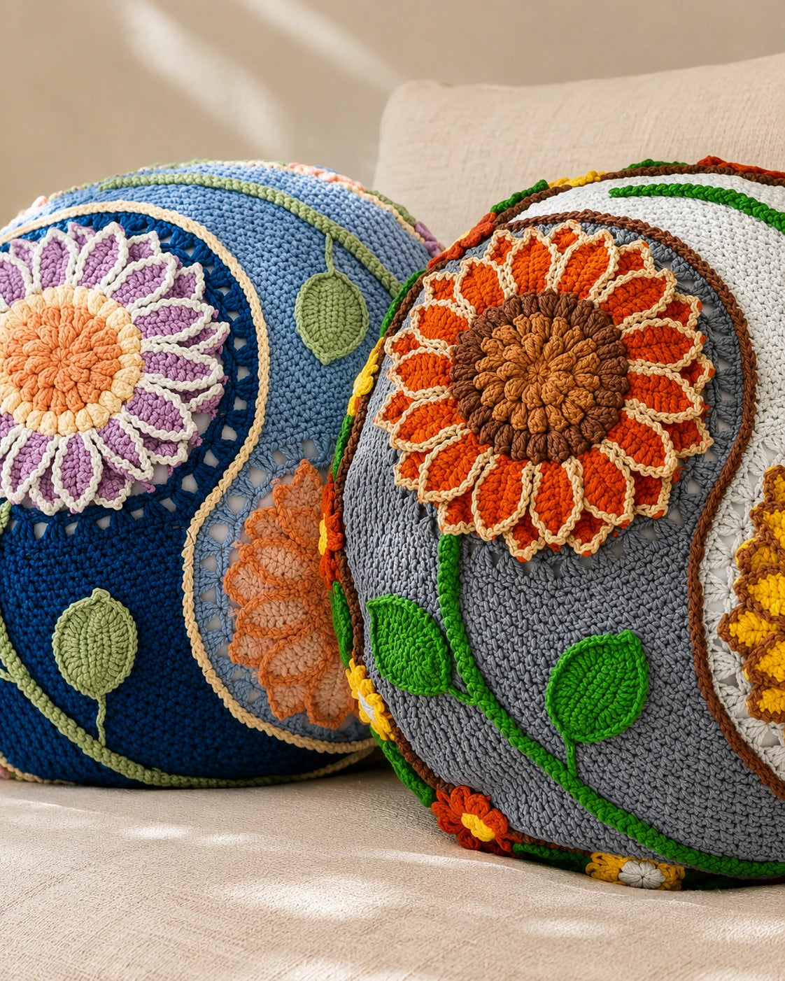 Sunflower Pillow Cover Crochet Pattern