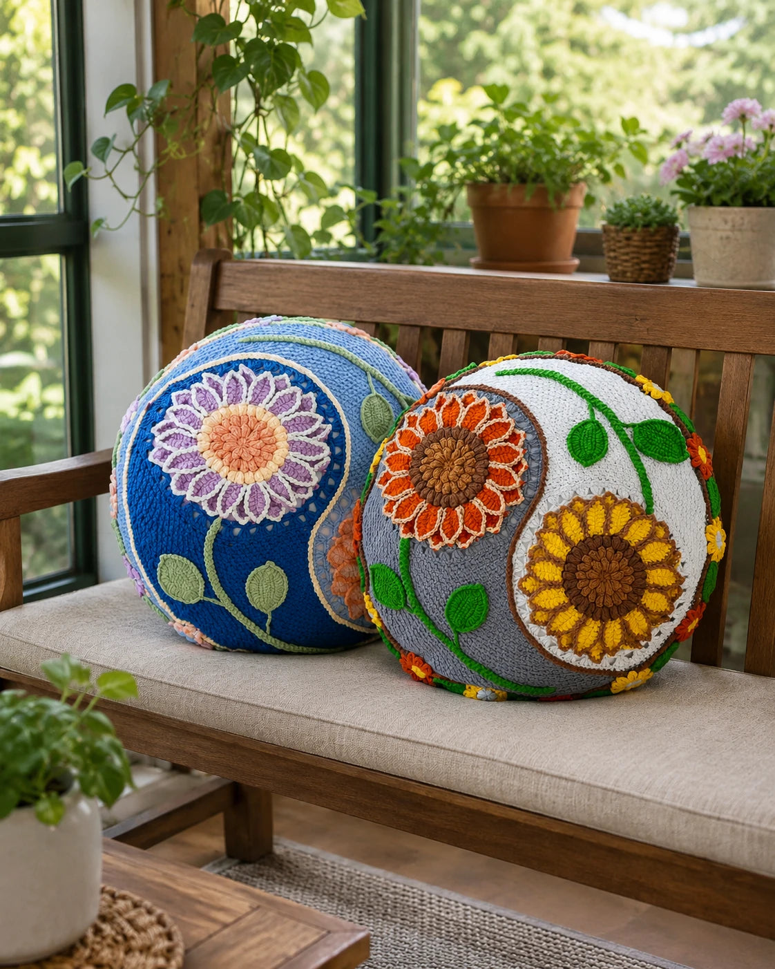 Sunflower Pillow Cover Crochet Pattern